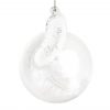 White Feather Personalised Glass Bauble