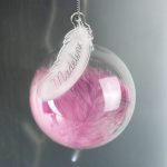 Pink Feather Personalised Bauble