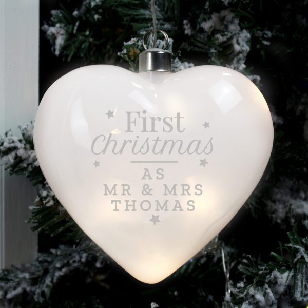 Personalised 1st Christmas LED Heart