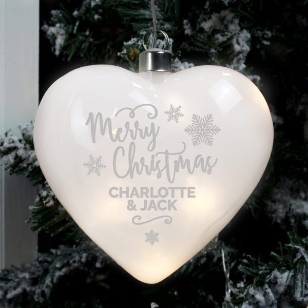 Personalised Merry Christmas LED Heart